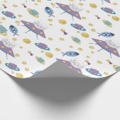Papier Cadeau Chat de l'espace (Coin)