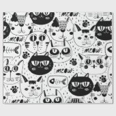 Papier Cadeau Chat de Meow (Plat)