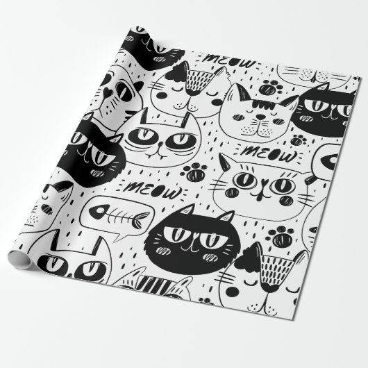 Papier Cadeau Chat de Meow (Déroulé)