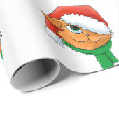Papier Cadeau Chat de Noël (Coin rond)