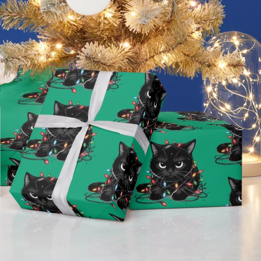 Papier Cadeau Chat de Noël (Vacances)