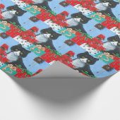 Papier Cadeau Chat de Noël amusant noir Tuxedo horloge (Coin)