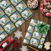 Papier Cadeau Chat de Noël blanc