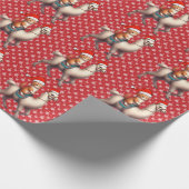 Papier Cadeau Chat de Noël équitation Llama, Xmas Llama et Kitte (Coin)