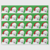 Papier Cadeau Chat de Noël heureux (Plat)