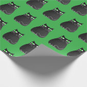Papier Cadeau Chat de Noël noir (Coin)