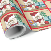 Papier Cadeau Chat de Noël Perse (Coin rond)