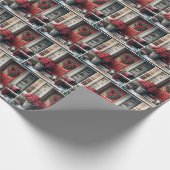 Papier Cadeau Chat de Noël sur natte (Coin)