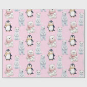 Papier Cadeau Chat de pingouin moderne tendance Ours Motif sans (Plat)