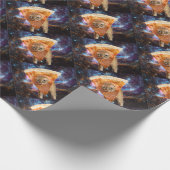 Papier Cadeau Chat de pizza dans la tranche de port de pizza de (Coin)