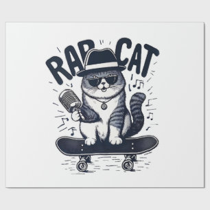 Papier Cadeau Chat de rap Harmonie