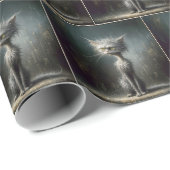 Papier Cadeau Chat de rue dépenaillé (Coin rond)