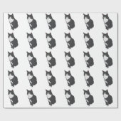 Papier Cadeau Chat de smoking (Plat)