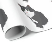 Papier Cadeau Chat de smoking (Coin rond)