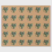 Papier Cadeau Chat de zombi (Plat)