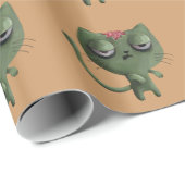 Papier Cadeau Chat de zombi (Coin rond)