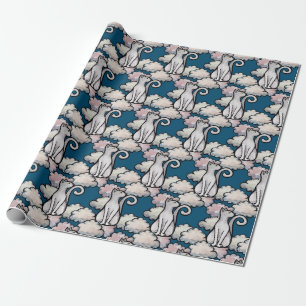 Papier Cadeau Chat des nuages blancs le jour nuageux