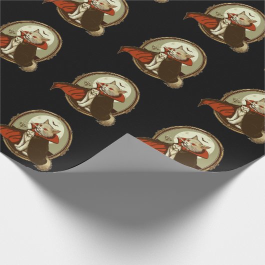 Papier Cadeau Chat d'Halloween, Comte Catula (Coin)