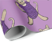 Papier Cadeau Chat Disco (Coin rond)