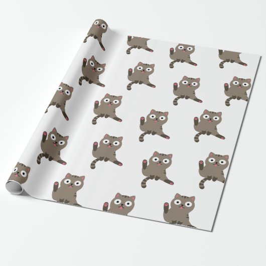 Papier Cadeau Chat drôle (Déroulé)