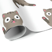 Papier Cadeau Chat drôle (Coin rond)