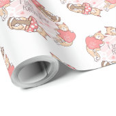 Papier Cadeau Chat drôle Je t'aime (Coin rond)