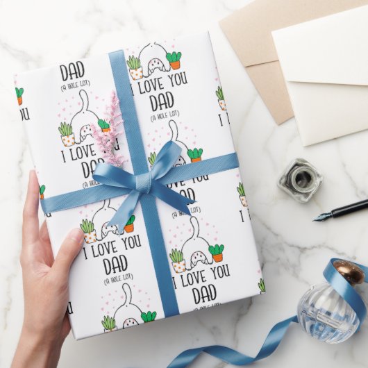 Papier Cadeau Chat Drôle Je T'aime Papa Un Tas (Cadeaux)