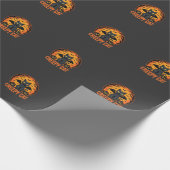 Papier Cadeau Chat effrayant Halloween Chauve-souris Lune Graphi (Coin)