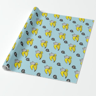 Papier Cadeau Chat en banane