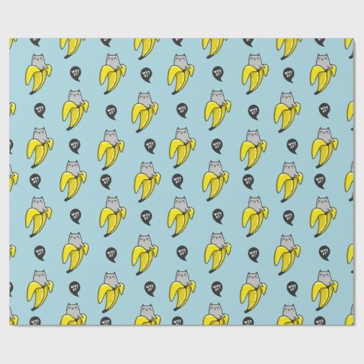 Papier Cadeau Chat en banane (Plat)