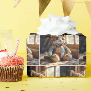 Papier Cadeau Chat en couverture piquée à la fenêtre