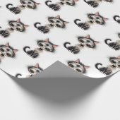 Papier Cadeau Chat En Dessin Avec Collier En Perle (Coin)