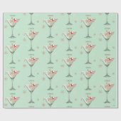 Papier Cadeau Chat en verre Martini (Plat)