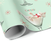Papier Cadeau Chat en verre Martini (Coin rond)