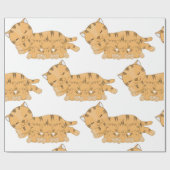 Papier Cadeau Chat endormi avec des chatons tétant (Plat)