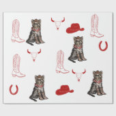Papier Cadeau chat et cowboys (Plat)