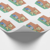 Papier Cadeau Chat et cuvette de poisson (Coin)
