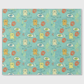 Papier Cadeau Chat et poisson amusant (Plat)