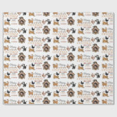 Papier Cadeau Chat et poulet personnalisés Noël drôle (Plat)