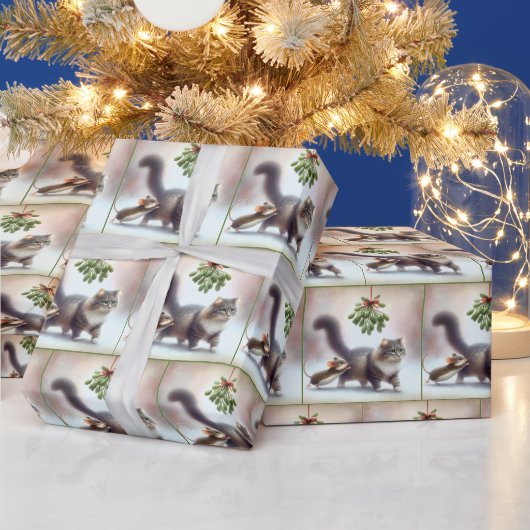 Papier Cadeau Chat et souris sous une souris (Vacances)