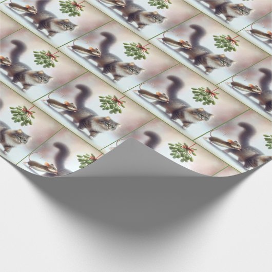 Papier Cadeau Chat et souris sous une souris (Coin)