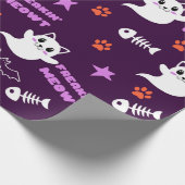 Papier Cadeau Chat fantôme d'Halloween (Coin)