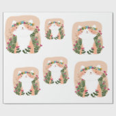 Papier Cadeau Chat floral mou (Plat)