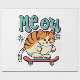 Papier Cadeau Chat Glissant Miaou