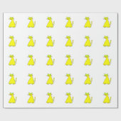 Papier Cadeau Chat gras jaune (Plat)