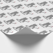 Papier Cadeau Chat Gris Au Vin Rouge (Coin)