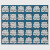 Papier Cadeau Chat gris dormant (Plat)