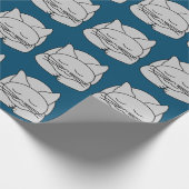 Papier Cadeau Chat gris dormant (Coin)