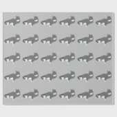 Papier Cadeau Chat gris et blanc Tuxedo (Plat)