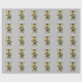 Papier Cadeau Chat guerrier Chibi (Plat)